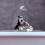 انگشتر نقره مردانه عقیق مشکی