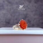 انگشتر نقره زنانه عقیق سرخ حکاکی علی