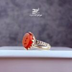 انگشتر نقره زنانه عقیق سرخ حکاکی علی