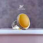 انگشتر نقره مردانه عقیق زرد شرف الشمس کد 024