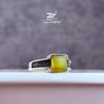 انگشتر نقره مردانه عقیق زرد شرف الشمس کد 041
