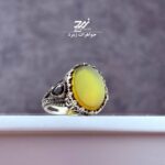انگشتر نقره مردانه عقیق زرد شرف الشمس کد 058
