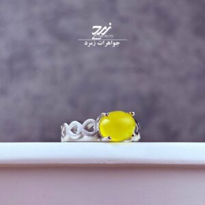 انگشتر نقره زنانه عقیق زرد شرف الشمس کد 068
