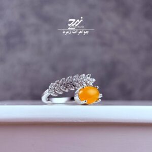 انگشتر نقره زنانه عقیق زرد شرف الشمس کد 069