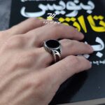انگشتر نقره مردانه حدید سینیحکاکی یا مرتضی علی